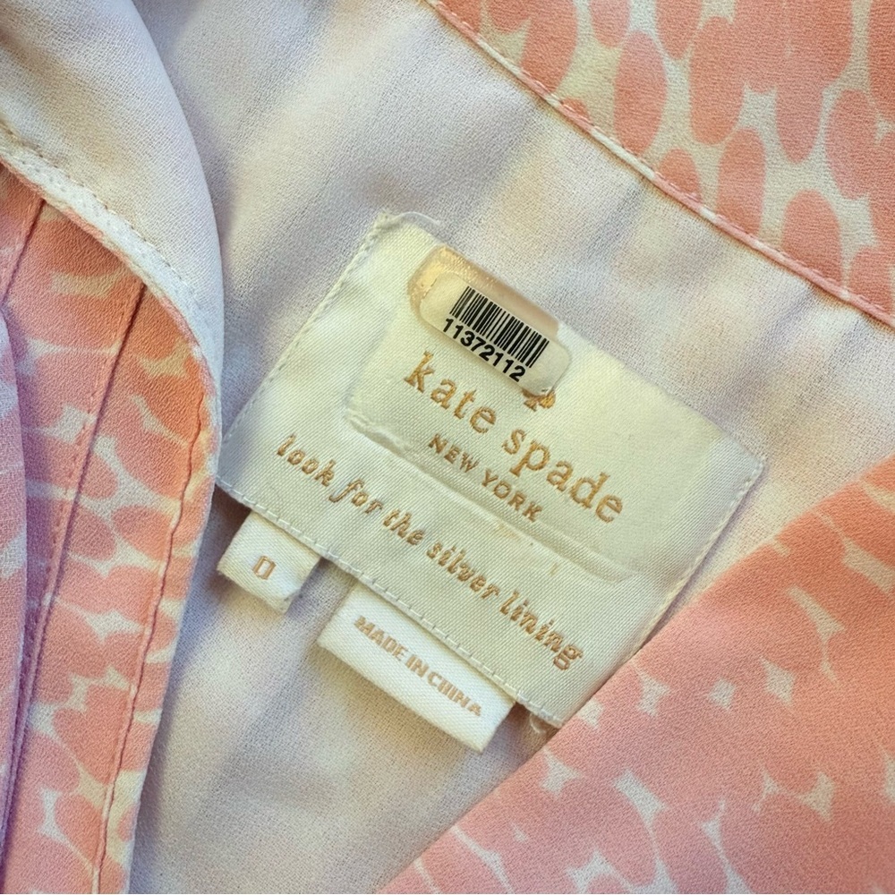 Kate spade New York Pink Pleated Georgette Dress Pink & White size 0 - Picture 4 of 7
